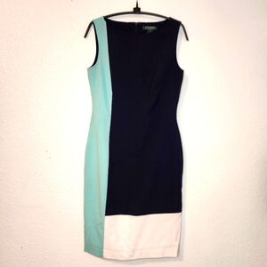 Lauren Ralph Lauren Colorblock Shift Dress,‎ Size 2
